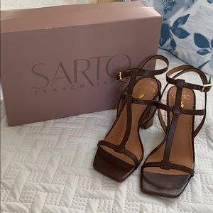 Beautiful leather block heels!